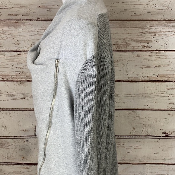Zenergy Chicos Zip Sweater Gray Knitted Arms 2 - Picture 4 of 12